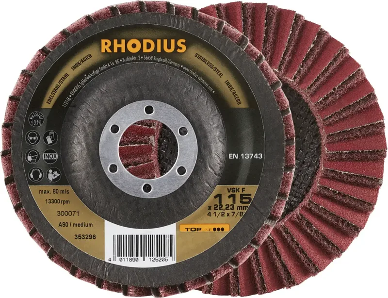 Rhodius 353296 VSK F Fächerschleifscheibe Edelstahl, Stahl 10 St. von Rhodius – Produktbild 1 von 2