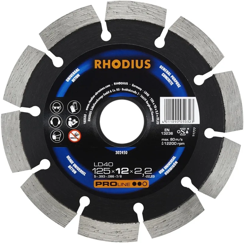 Rhodius 394137 LD 40 Diamanten doorslijpschijf Diameter 125 mm 1 stuk(s) de Rhodius – image du produit