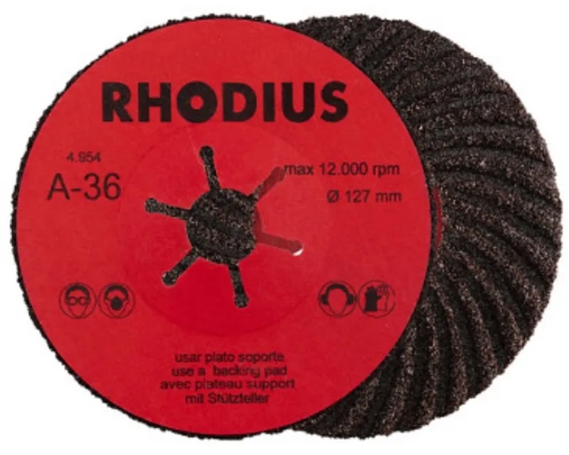 RHODIUS - 5 Stuks - Slijpschijf - Doorslijpen - Fibre Disc Schuurschijven SFA Ø 125mm Korrel 36 - Verpakt per 5 Stuks de Rhodius – image du produit
