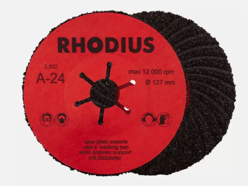 RHODIUS - 5 Stuks - Slijpschijf - Doorslijpen - Fibre Disc Schuurschijven SFA Ø 125mm Korrel 24 - Verpakt per 5 Stuks by Rhodius – product image