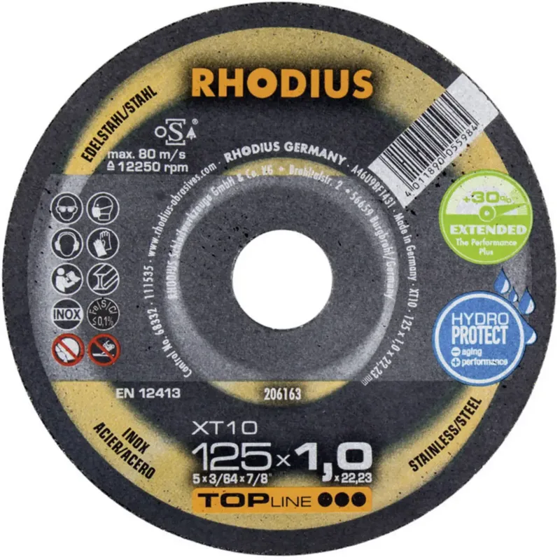 XT10 206162 Trennscheibe gerade 115 mm 1 St. Edelstahl, Stahl de Rhodius – image du produit 1 sur 2