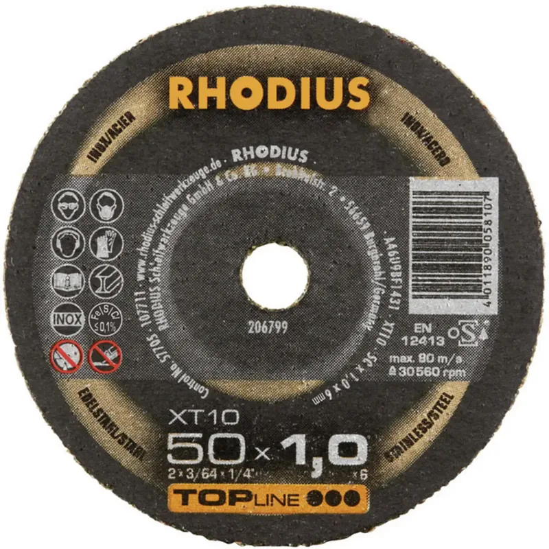 XT10 MINI 206799 Trennscheibe gerade 50 mm 1 St. Edelstahl, Stahl von Rhodius – Produktbild 2 von 2