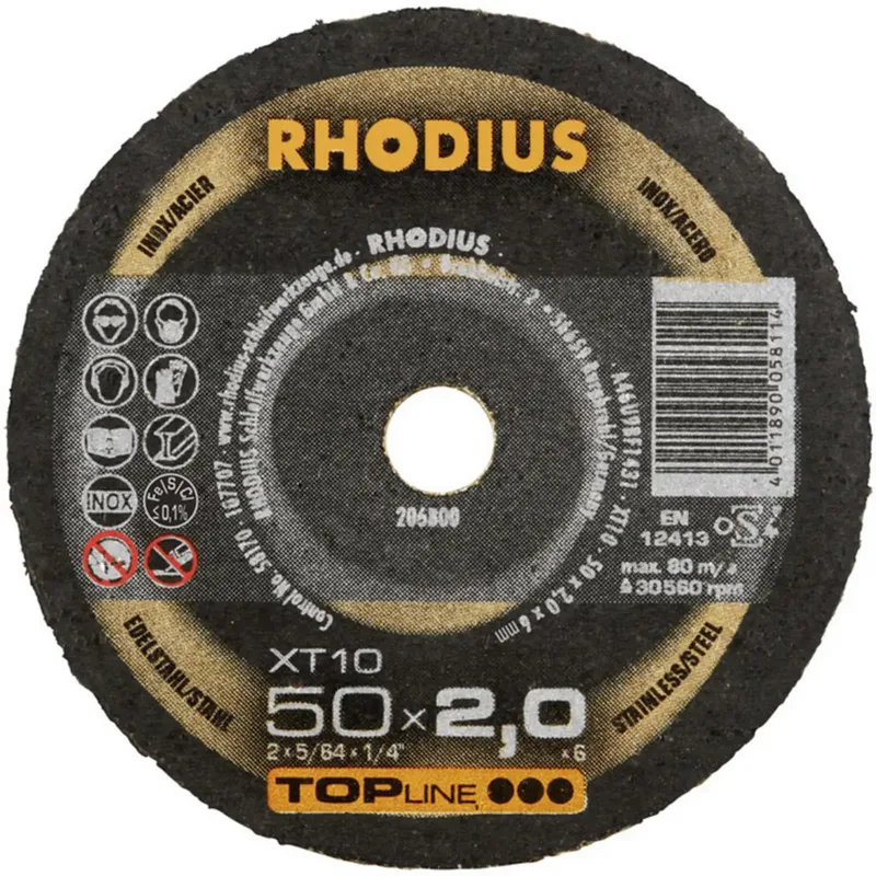 XT10 MINI 206800 Trennscheibe gerade 50 mm 1 St. Edelstahl, Stahl de Rhodius – image du produit 2 sur 2
