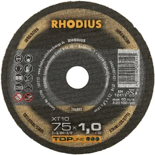 XT10 MINI 206803 Trennscheibe gerade 75 mm 1 St. Edelstahl, Stahl von Rhodius – Produktbild 2 von 2