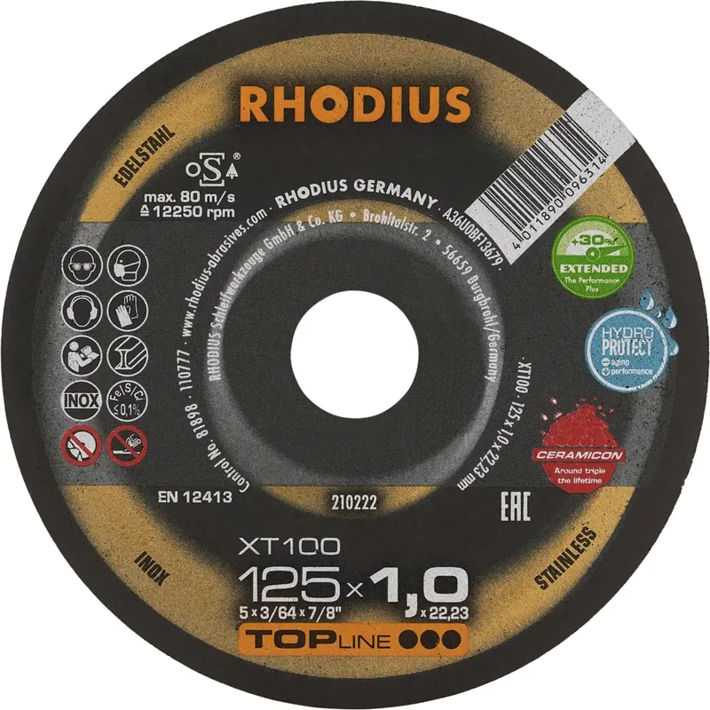 XT100 210222 Doorslijpschijf 25 stuk(s) RVS, Staal von Rhodius – Produktbild