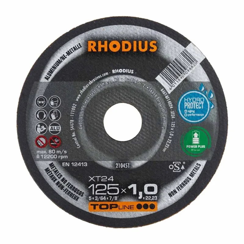 XT24 210451 Alu Doorslijpschijf recht - Non Ferro Metalen - 125 mm * 1mm - 1 stuk van Rhodius – productafbeelding