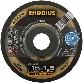 XT38 210746 Doorslijpschijf recht 115 mm 1 set(s) RVS, Staal de Rhodius – image du produit 2 sur 2