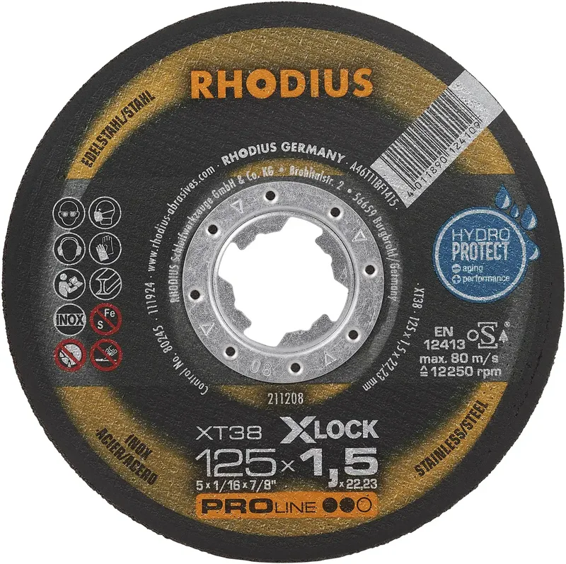 XT38 X-LOCK 211208 Trennscheibe 115 mm 25 St. Edelstahl, Stahl de Rhodius – image du produit
