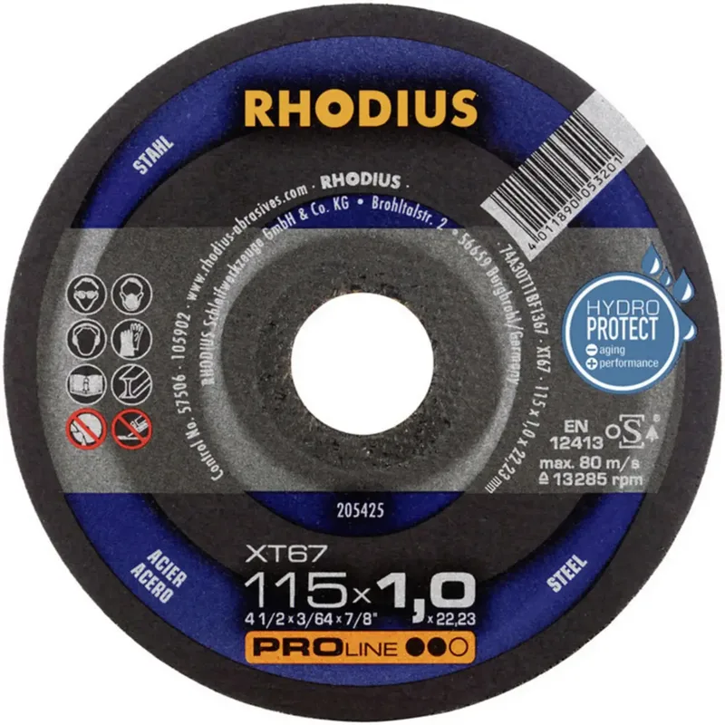 XT67 210741 Trennscheibe gerade 115 mm 10 St. Stahl by Rhodius – product image 2 of 2