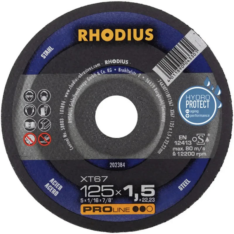 XT67 210744 Trennscheibe gerade 125 mm 10 St. Stahl de Rhodius – image du produit 2 sur 2