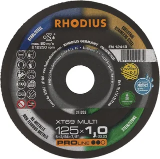 XT69 MULTI 211203 Trennscheibe 25 St. Fliesen, Keramik, NE-Metalle, Stein, Stahl, Edelstahl de Rhodius – image du produit 1 sur 2