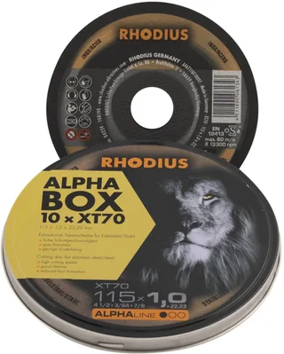 XT70 BOX 208225 Doorslijpschijf recht 115 mm 10 stuk(s) RVS, Staal fra Rhodius – produktbillede 1 af 2