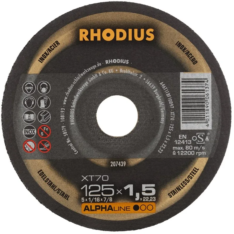 XT70 BOX 211083 Doorslijpschijf recht 125 mm 1 stuk(s) by Rhodius – product image