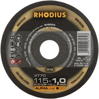 XT70 PACK 211080 Trennscheibe gerade 115 mm 50 St. Edelstahl, Stahl fra Rhodius – produktbillede 2 af 2