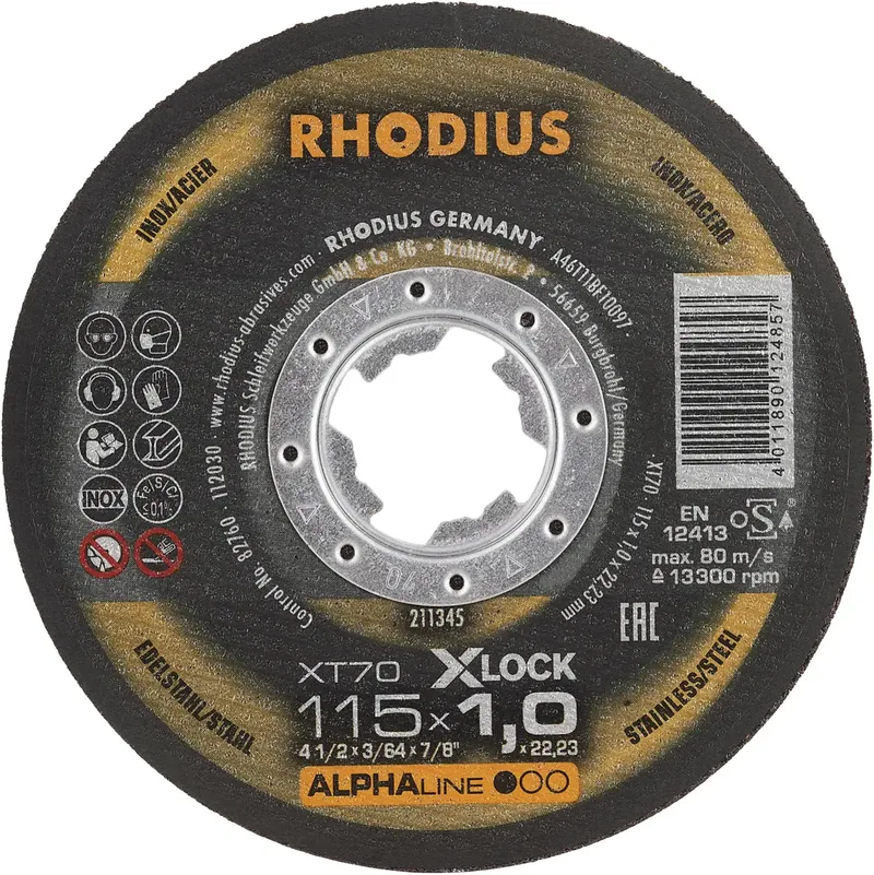 XT70 X-LOCK 211345 Trennscheibe 25 St. Edelstahl, Stahl fra Rhodius – produktbillede