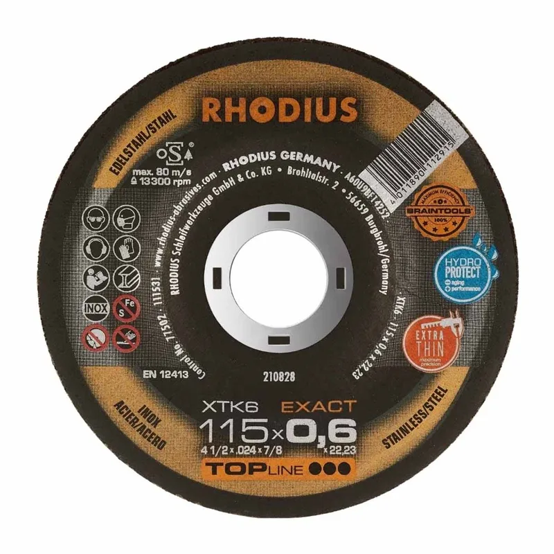 XTK6 EXACT 210828 Doorslijpschijf gebogen 115 mm 22.23 mm 1 stuk(s) van Rhodius – productafbeelding