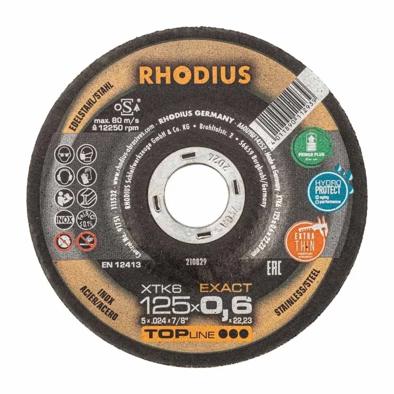Xtk6 Exact 210829 Doorslijpschijf Gebogen 125 Mm 22. von Rhodius – Produktbild 1 von 2