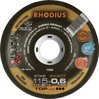 XTK6 EXACT BOX 211301 Doorslijpschijf gebogen 115 mm 10 stuk(s) RVS, Staal fra Rhodius – produktbillede 1 af 2