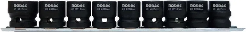 Mini krachtdoppen set voor slagmoersleutel 1/2" 9-delig RA8679 van RODAC, Meerkleurig – productafbeelding