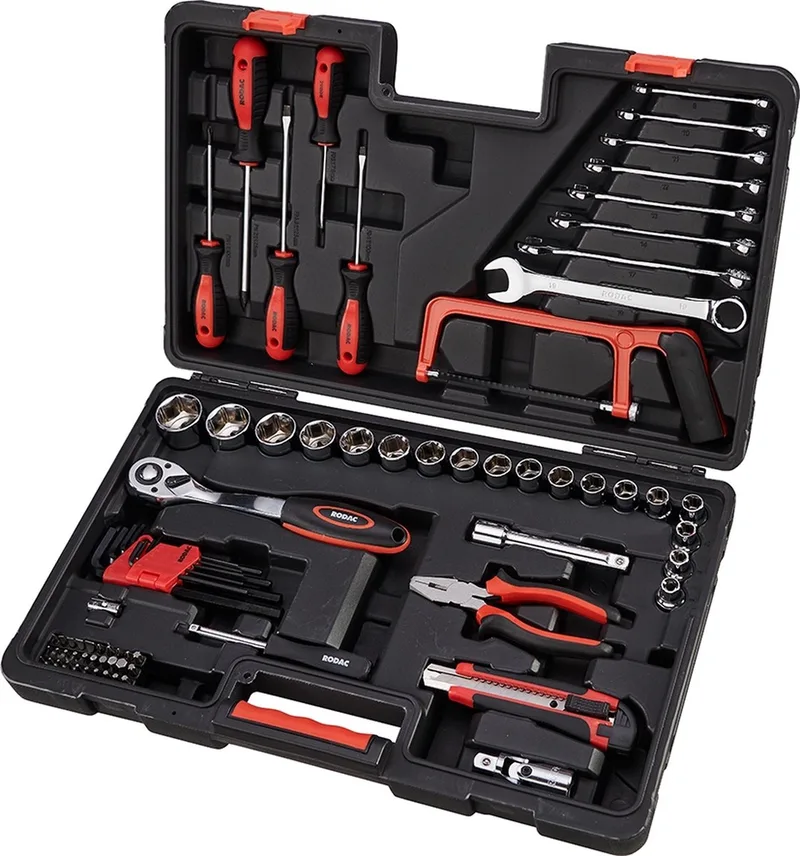 RAST90780 RODAC 1/2" | 1/4" Gereedschapskoffer / doppenset 78-delig de RODAC, Noir – image du produit