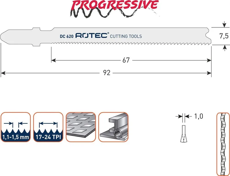 Decoupeerzaagblad DC620 / MG11 (vpe 5) van Rotec – productafbeelding
