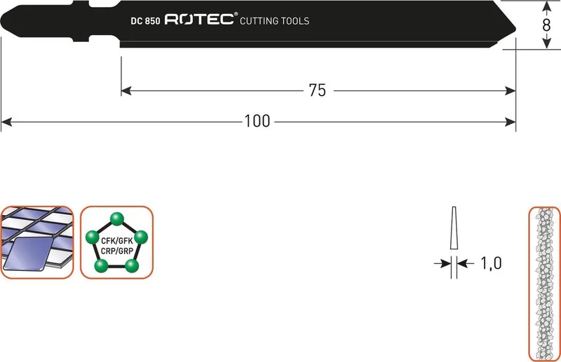 Decoupeerzaagblad DC850 / T130Riff set 3 stuks by Rotec – product image
