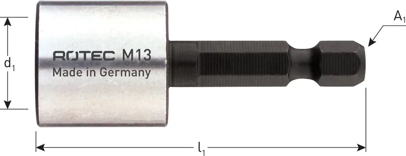 Dopsleutel E6.3 1/4" bitopn., magnetisch, SW 14x65 de Rotec – image du produit