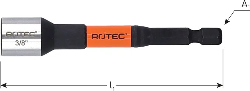 dopsleutel, E6.3 / 1/4 bitopname, magnetisch, SW13x80 de Rotec – image du produit