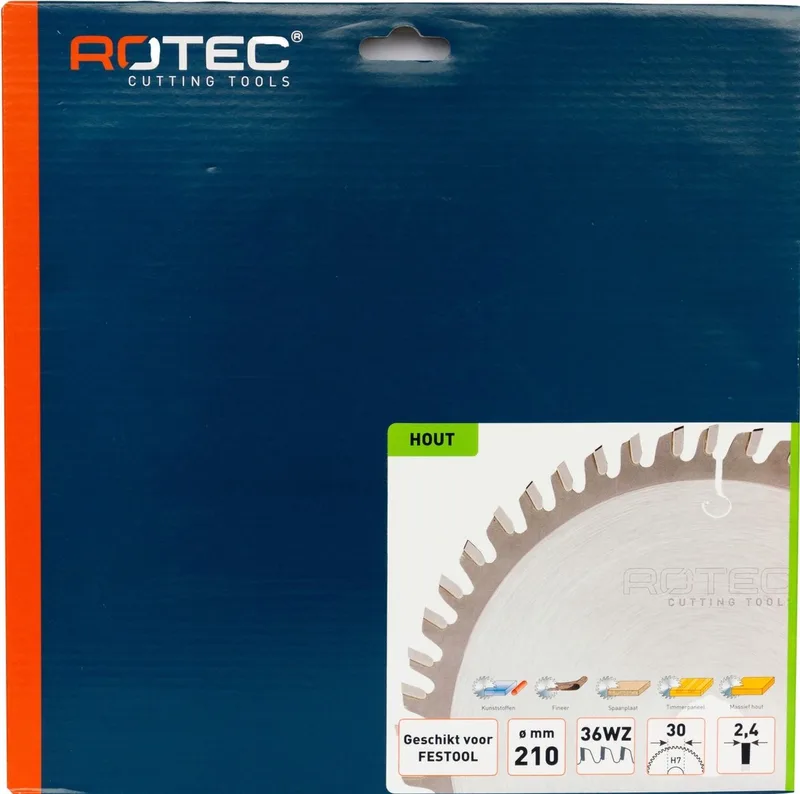 HM Zaagblad voor handmachine Ø210x30 Z36 WZ by Rotec – product image
