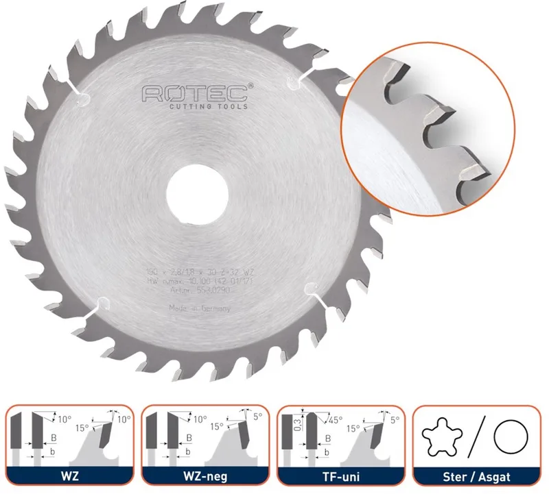 HM Zaagblad voor handmachine Ø216x30 Z48 WZ by Rotec – product image