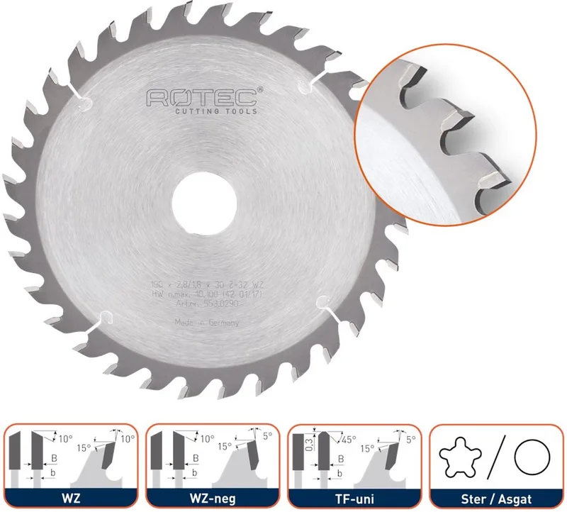 HM Zaagblad voor handmachine Ø232x30 Z36 WZ by Rotec – product image