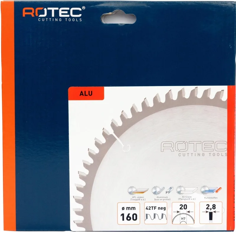 HM Zaagblad voor Nonferro metalen Ø160x20 Z42 TF neg de Rotec – image du produit