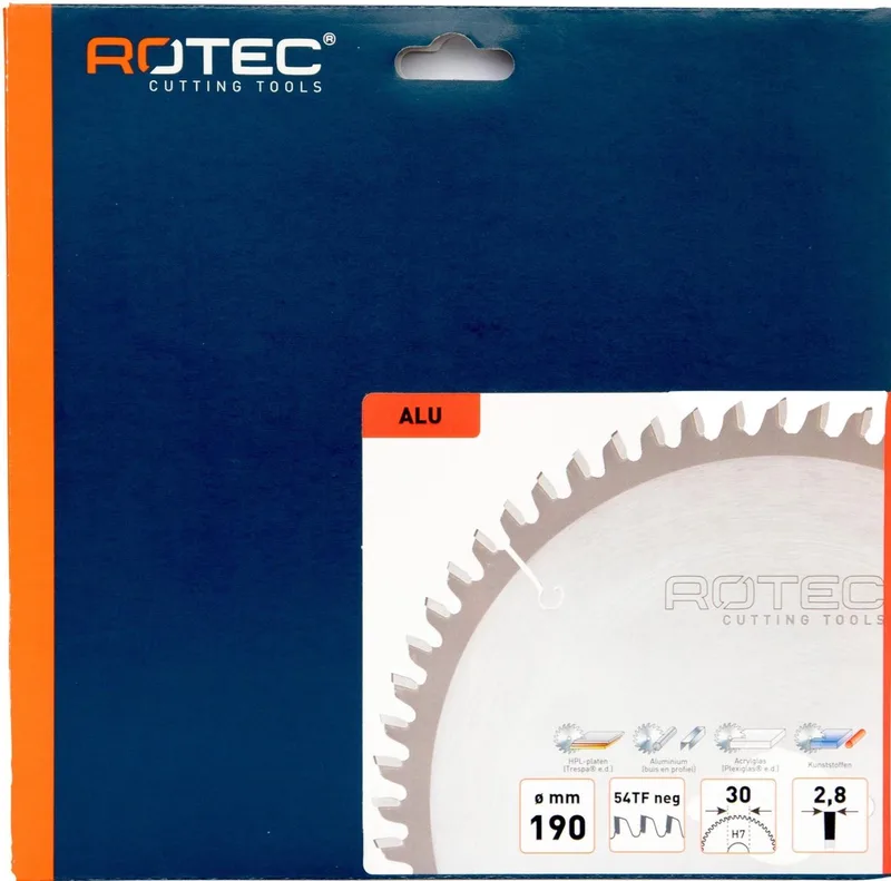 HM Zaagblad voor Nonferro metalen Ø190x30 Z54 TF neg de Rotec – image du produit