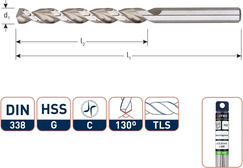 Houtspiraalboor HSS DIN338 TLS ø7 69/109 mm by Rotec – product image