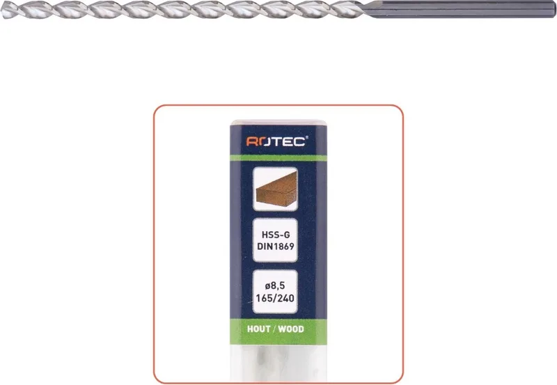 HSS houtspiraalboor, TLS, Ø 4,0 x 120 / 175 mm. (5 stuks) von Rotec – Produktbild