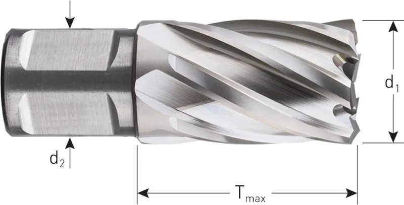 HSS kernboor, 'Silver-Line', Weldon 19, ø14x30 van Rotec – productafbeelding