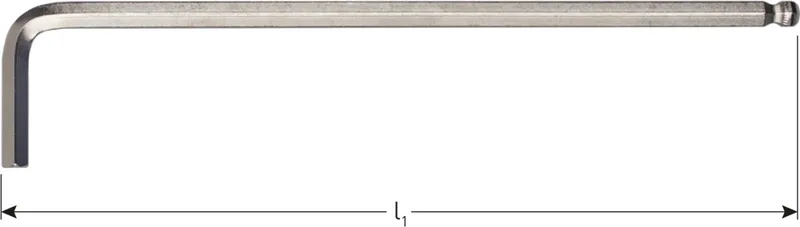 Kogelkop-inbussleutel lang model inch 1/8 x126mm (nikkel) - 8825011 von Rotec – Produktbild
