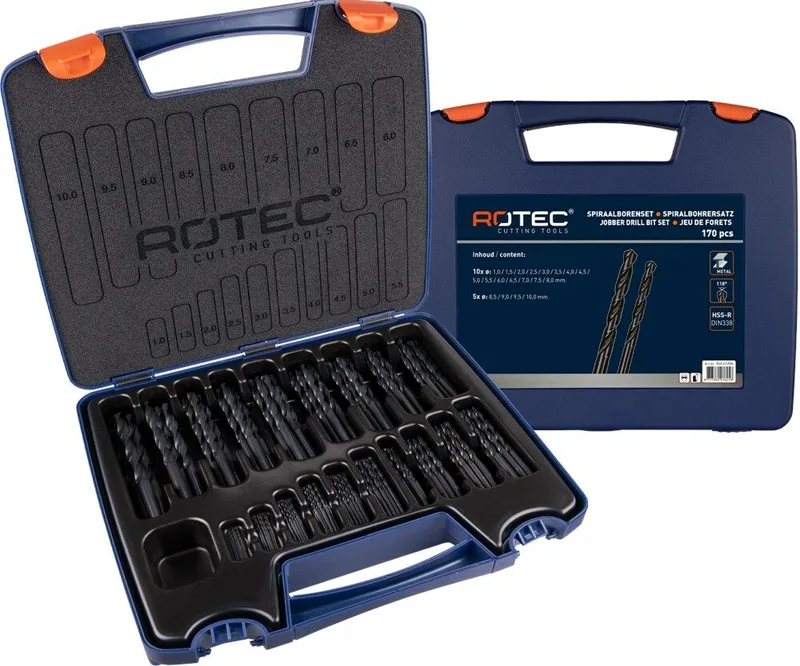 Metaalboren gewalst 1-10mm (170dlg) by Rotec – product image