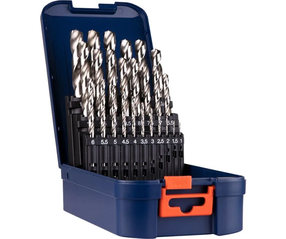 Metaalborenset HSS 1-13mm (25-dlg) geslepen splitpoint de Rotec – image du produit