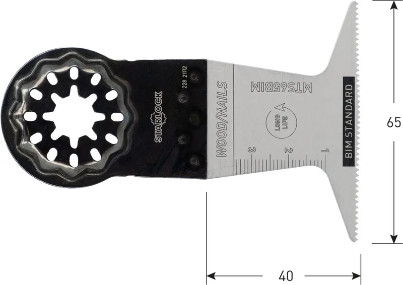 MTS65 BIM hout/metaal Starlock invalzaagblad 65x50 (5 st.) de Rotec – image du produit