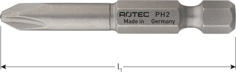 power-schroefbit, BASIC, PH2x89 (Phillips) (1st.) van Rotec – productafbeelding