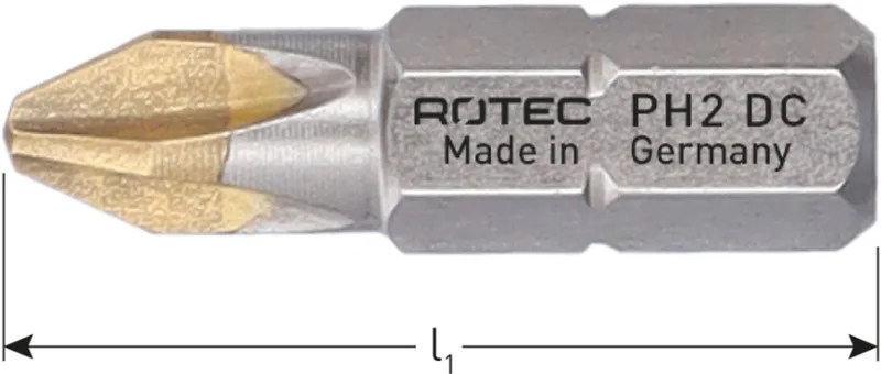 PRO Schroefbit PH 1, L=25, C6.3, DIAMOND (vpe 10) van Rotec – productafbeelding