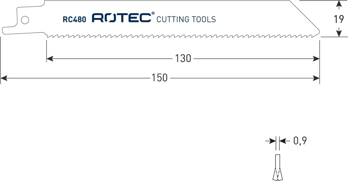 Reciprozaagblad RC480 / 3018/150BI (vpe 5) van Rotec – productafbeelding