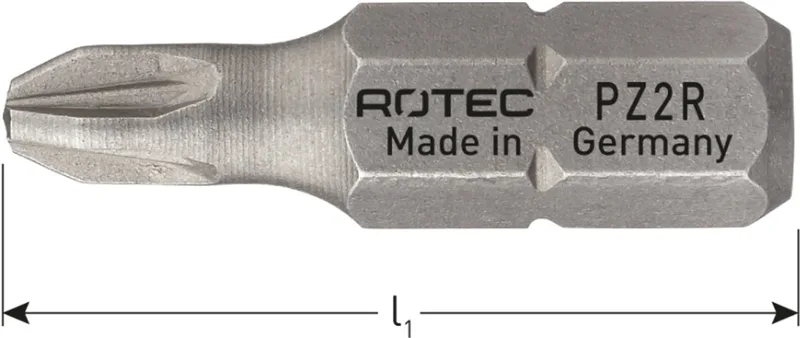 schroefbit, BASIC, PZ 2Rx25 (Pozi) (2st.) van Rotec – productafbeelding