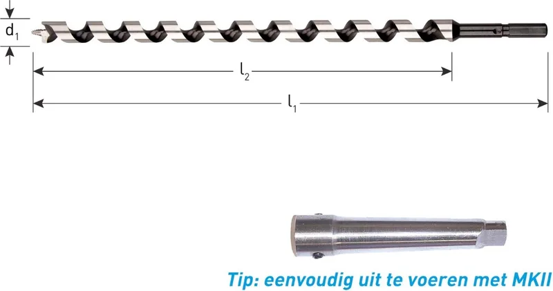 slangenboor GOLD-LINE, Azobé Ø 22 x 385 / 460 mm. by Rotec – product image