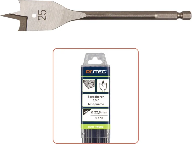 speedboor, 1/4, Ø 28 x 152 mm (5 stuks) by Rotec – product image
