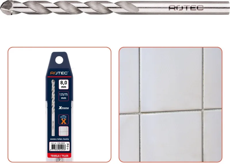 TEGELBOOR EXTREME 8,0X75/125 MM - 2280800 fra Rotec – produktbillede