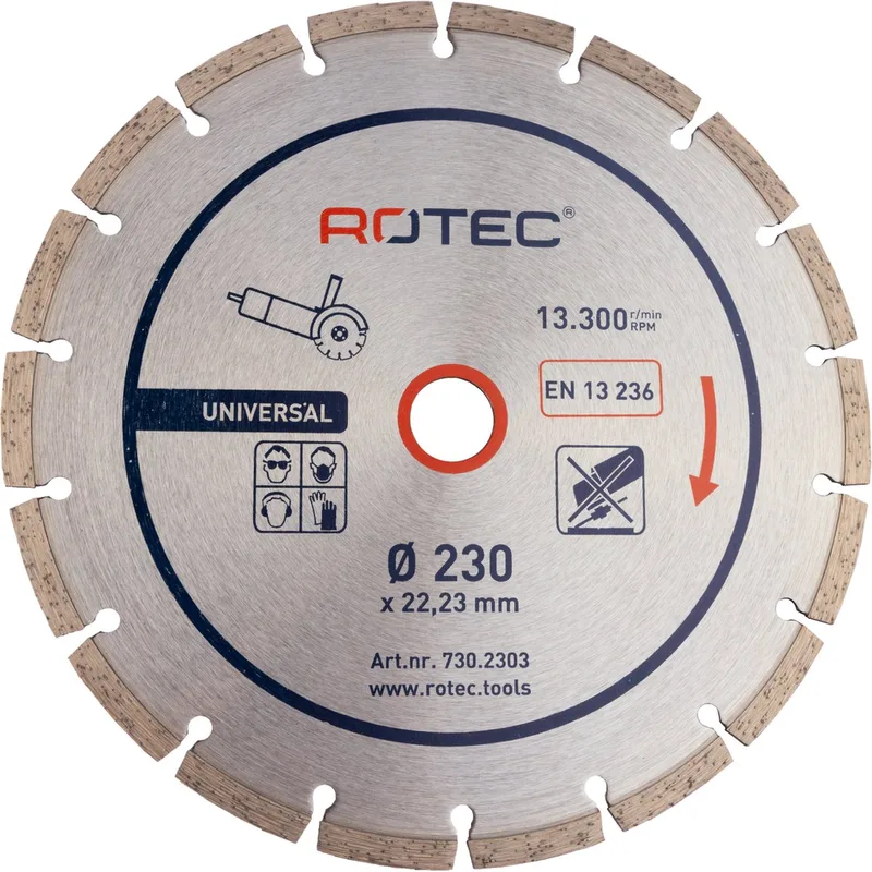 universeel diamantzaagblad Ø230 x 22,2 van Rotec – productafbeelding