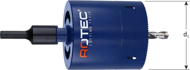 Verlengde gatzaag 160x100mm 8-12tpi incl.boor +6kt adapter de Rotec – image du produit