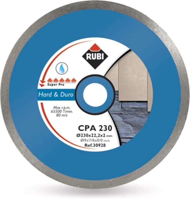 CPA 250 SUPERPRO - Diamantschijf voor harde materialen - 250mm - Voor nat zagen - Laser gelast van Rubi – productafbeelding
